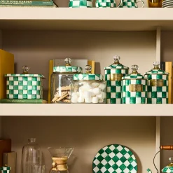 Emerald Check Small Kitchen Canister