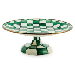 Emerald Check Small Pedestal Platter
