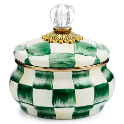 Emerald Check Squashed Pot