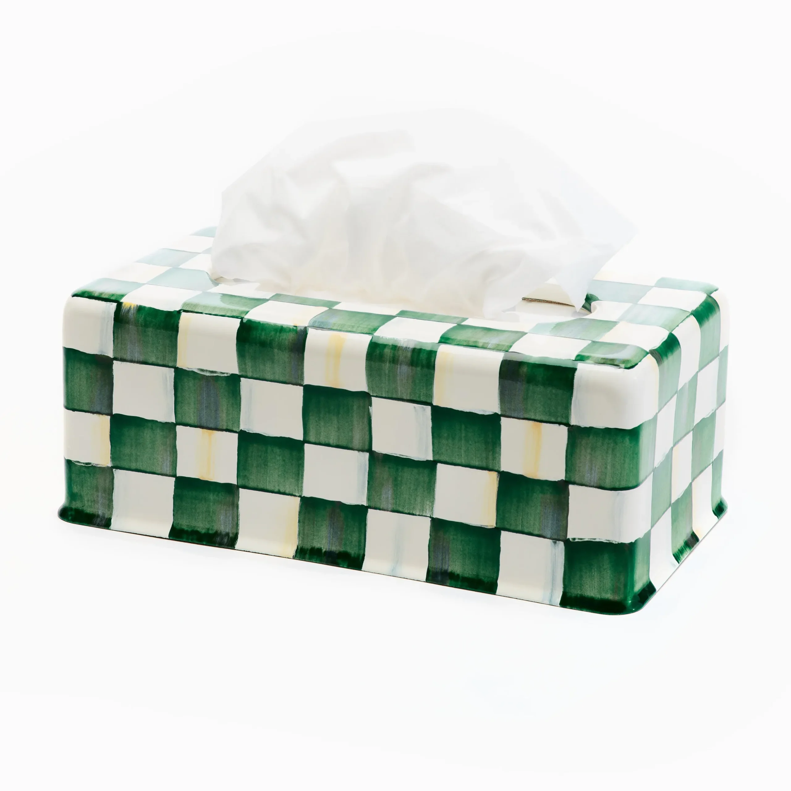 Emerald Check Standard Tissue Box Cover