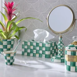 Emerald Check Standard Tissue Box Cover