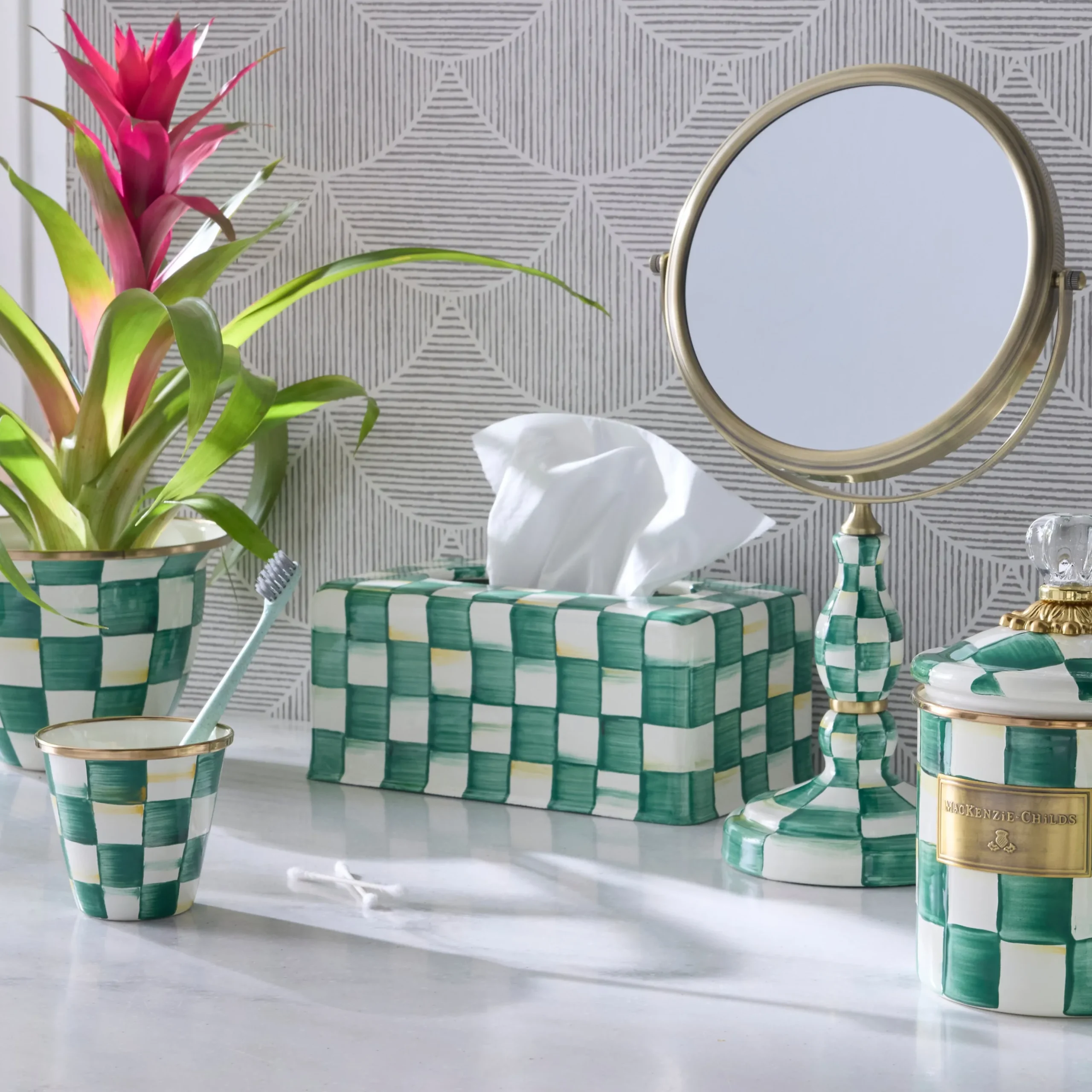 Emerald Check Standard Tissue Box Cover