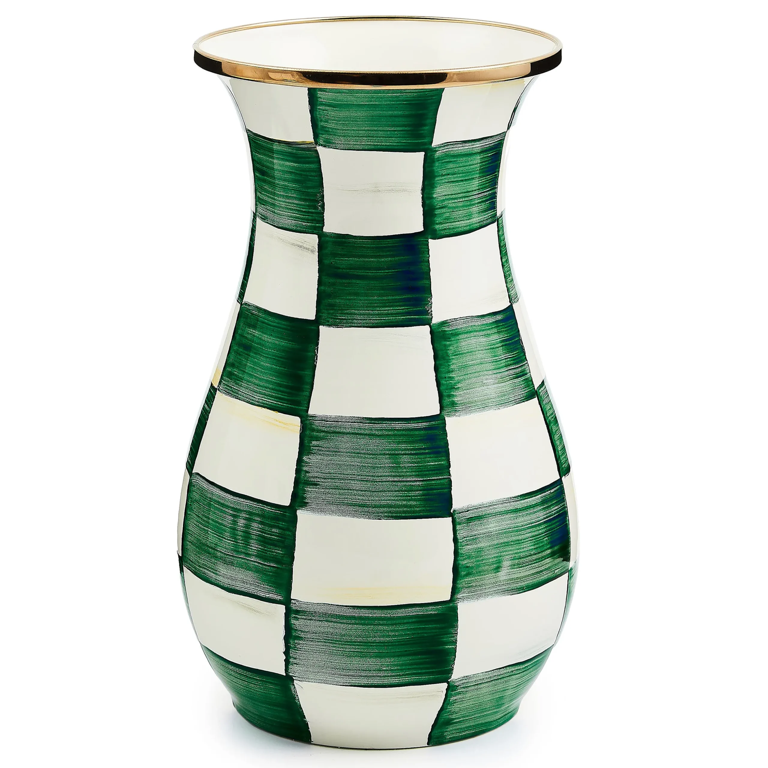 Emerald Check Tall Vase