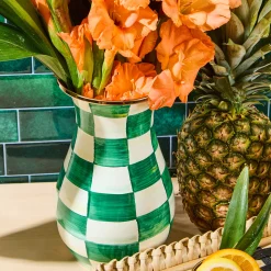 Emerald Check Tall Vase