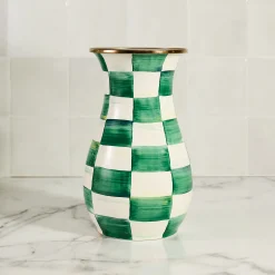 Emerald Check Tall Vase