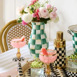 Emerald Check Tall Vase