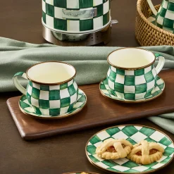 Emerald Check Teacup