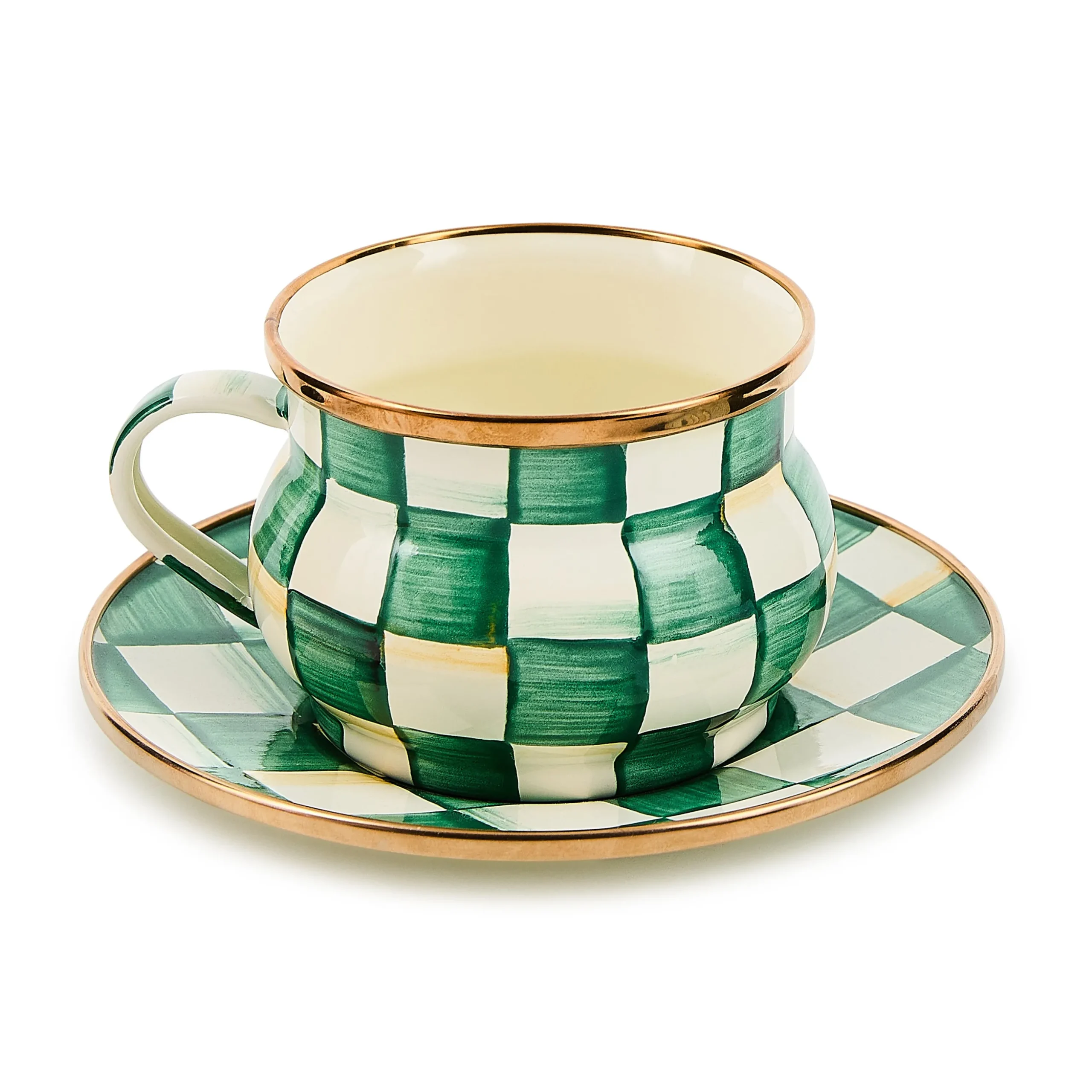 Emerald Check Teacup