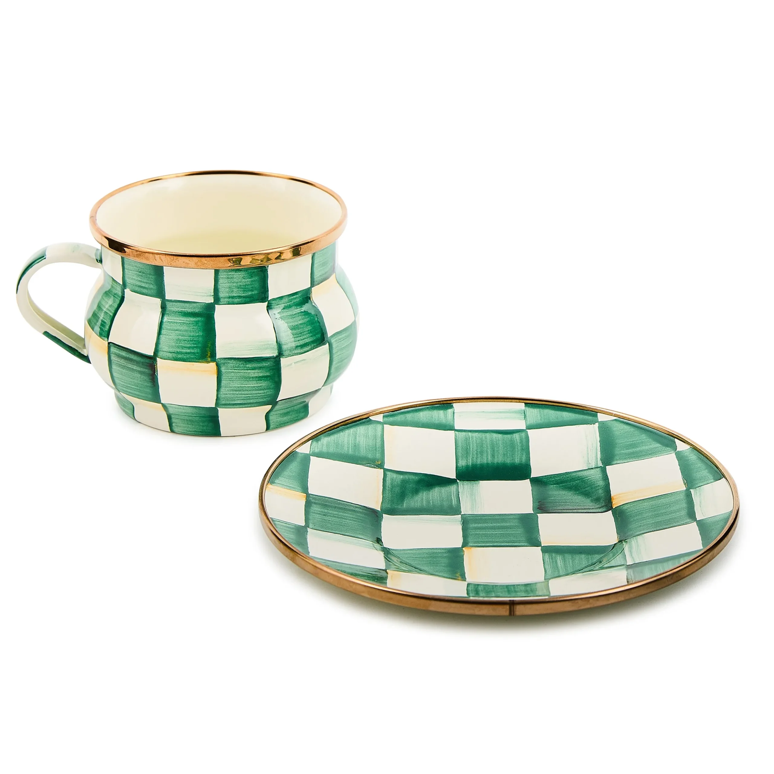 Emerald Check Teacup