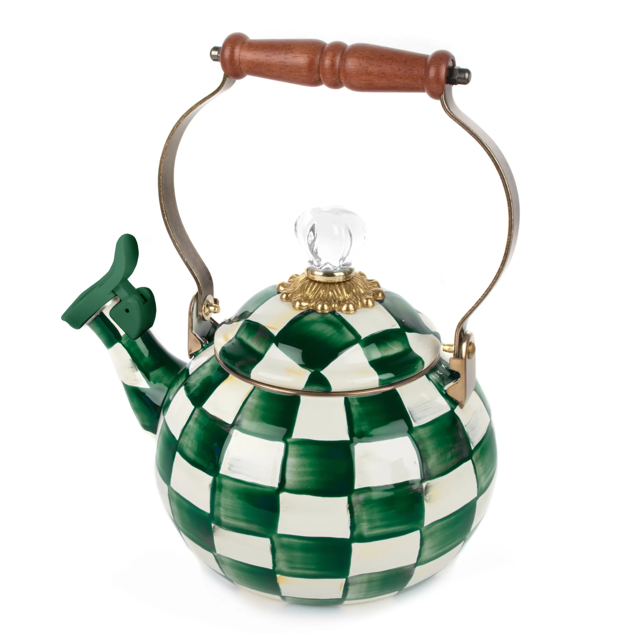 Emerald Check Whistling Tea Kettle