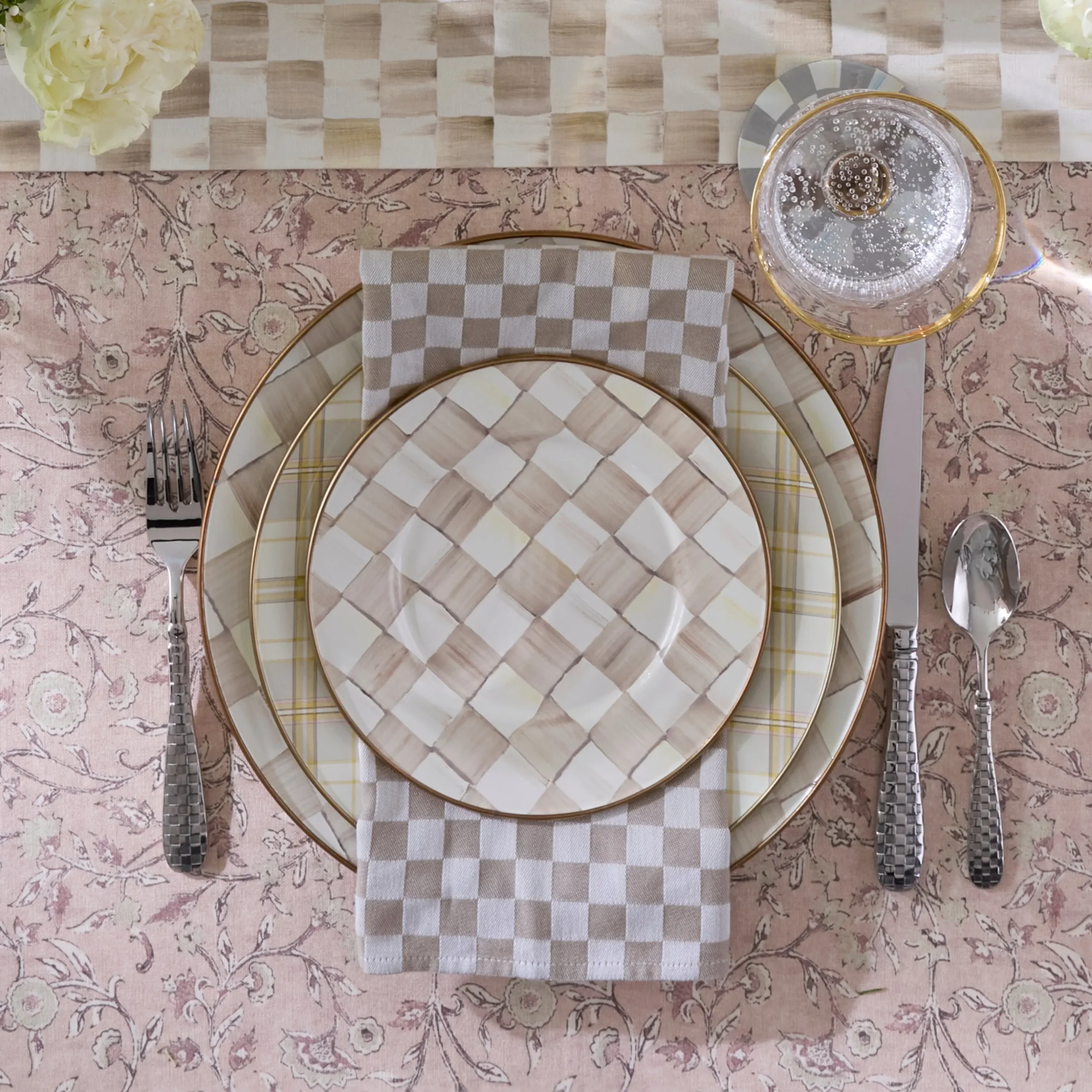Flax Check Napkin, Set of 4