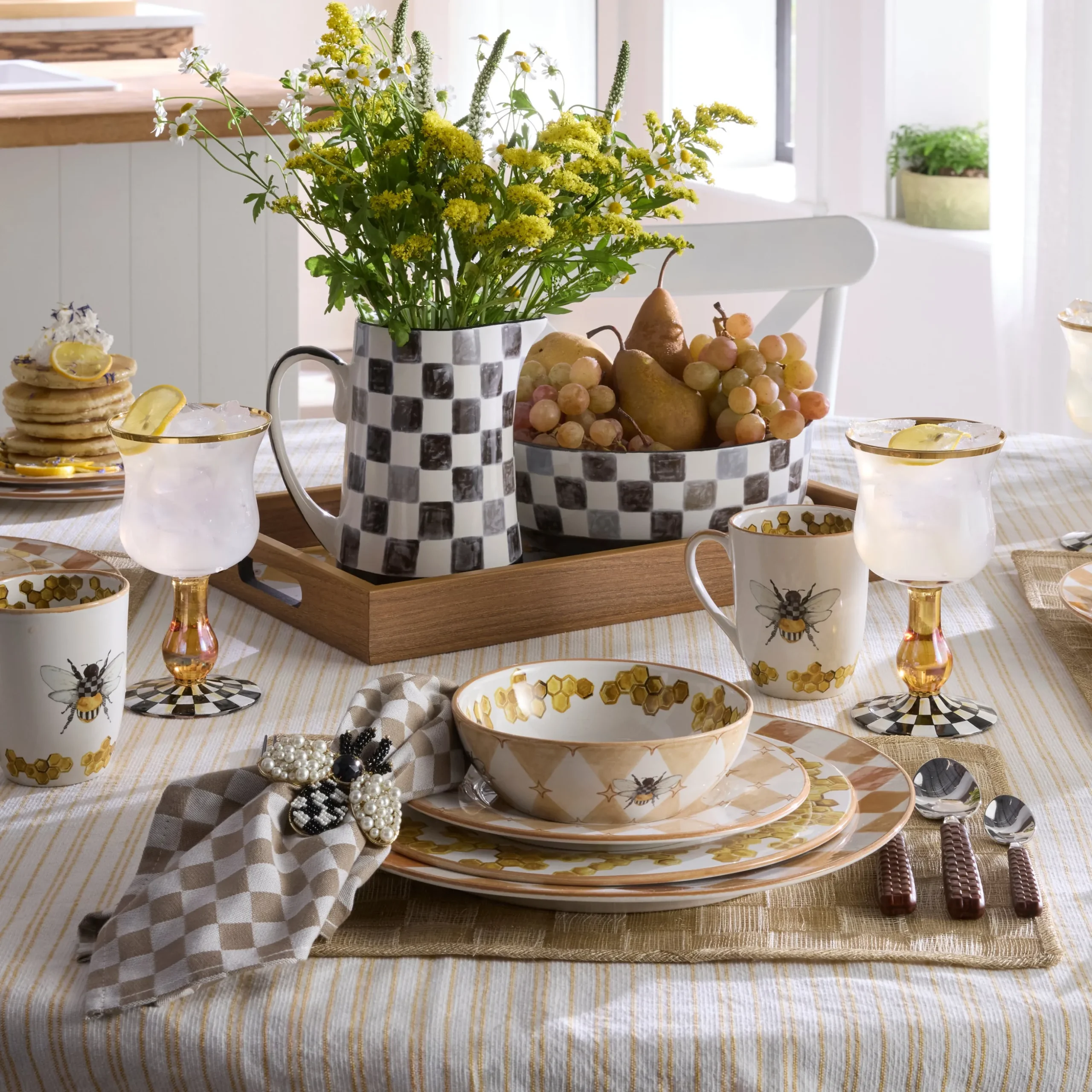 Flax Check Napkin, Set of 4