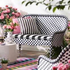 Gambit Check Outdoor Loveseat
