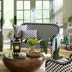 Gambit Check Outdoor Loveseat