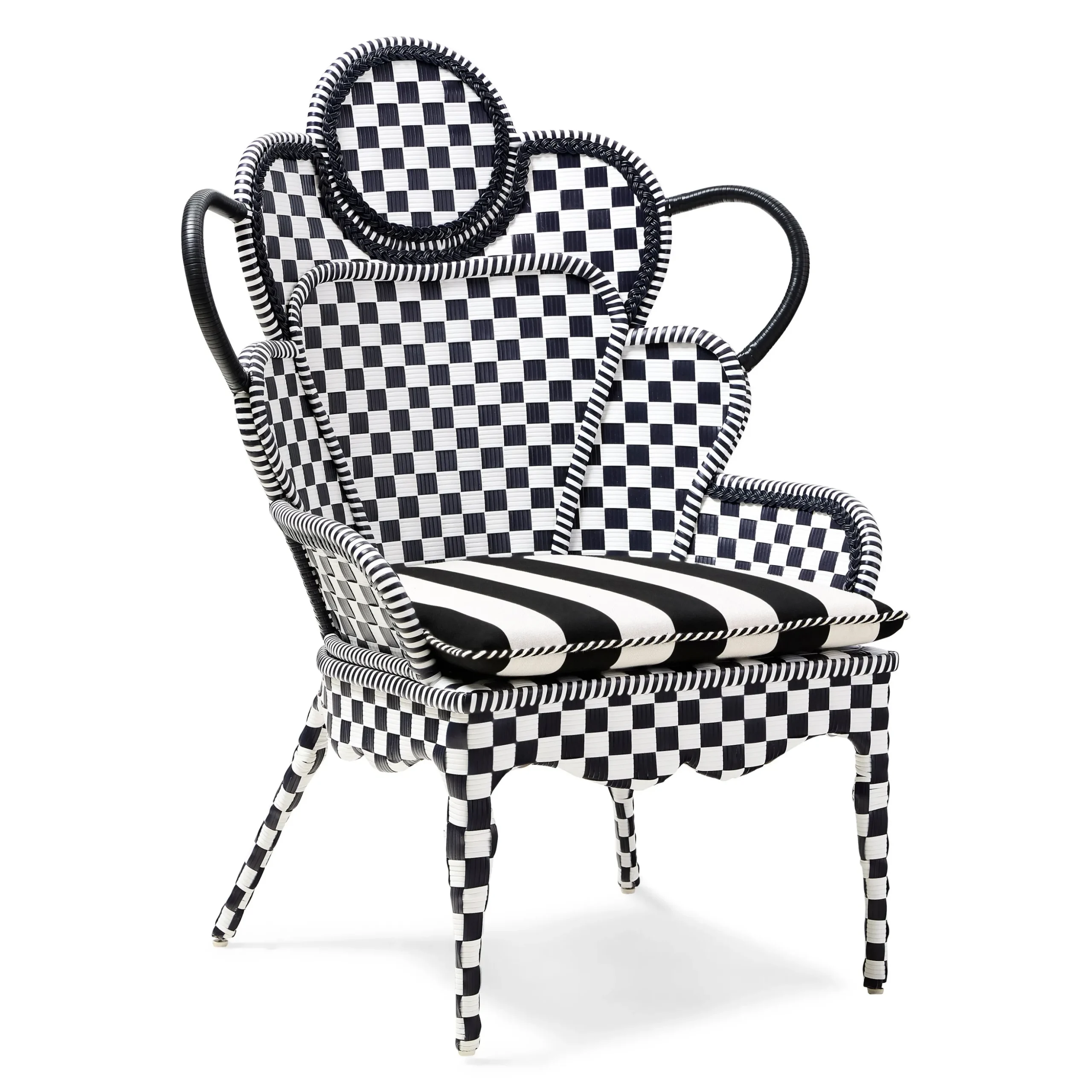 Gambit Check Outdoor Wing Chair