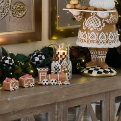 Gingerbread Village Pillar Candle Holder