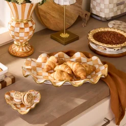 Ginger Check Ceramic Serving Platter