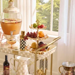 Ginger Check Ceramic Three Tier Sweet Stand