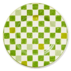 Green Check Dinner Plate