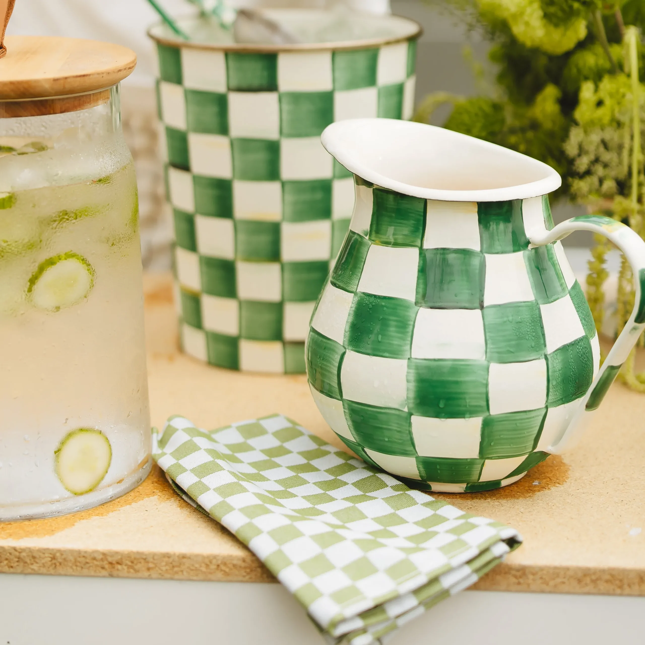 Green Check Napkin, Set of 4