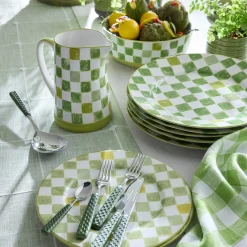 Green Check Pitcher