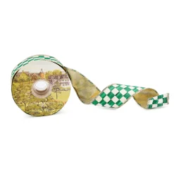 Green Check 2" Ribbon