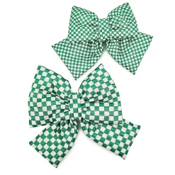 Green Check Small Bow