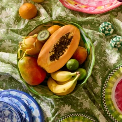 Green Marble Check Melamine Serving Bowl