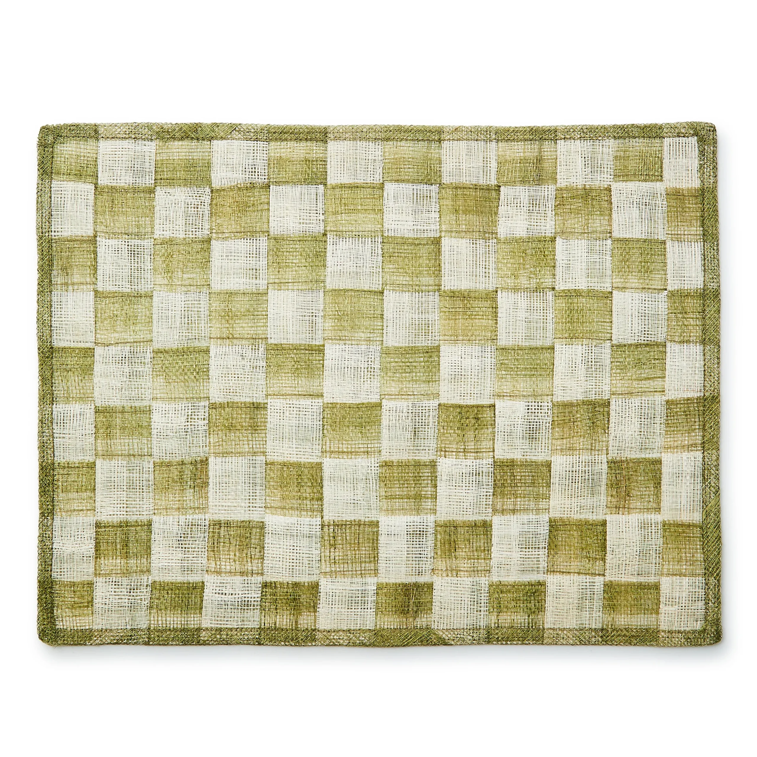 Green Sinamay Placemats, Set of 4
