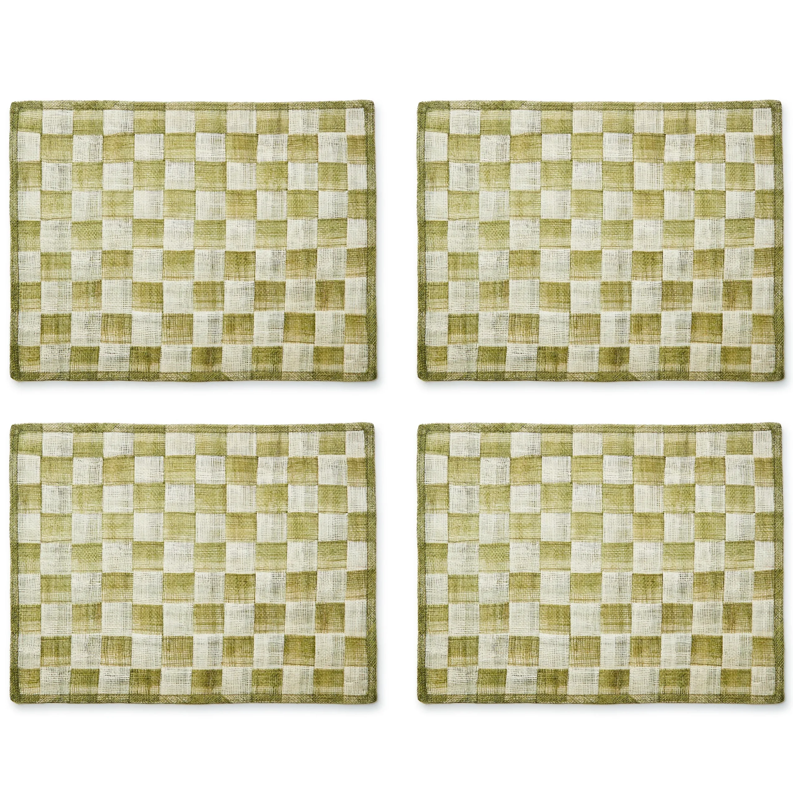 Green Sinamay Placemats, Set of 4