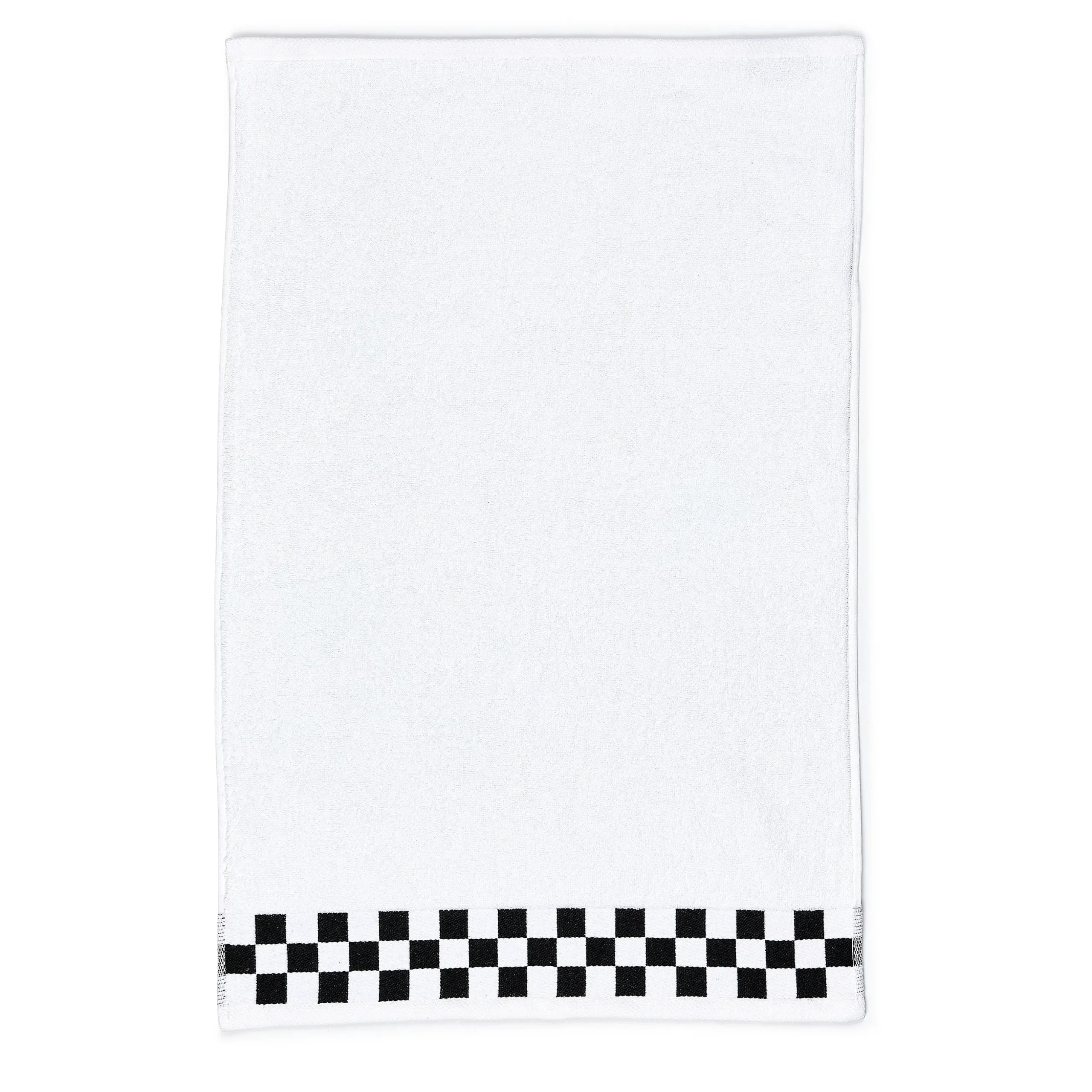 Hand Towel with Black Check Border