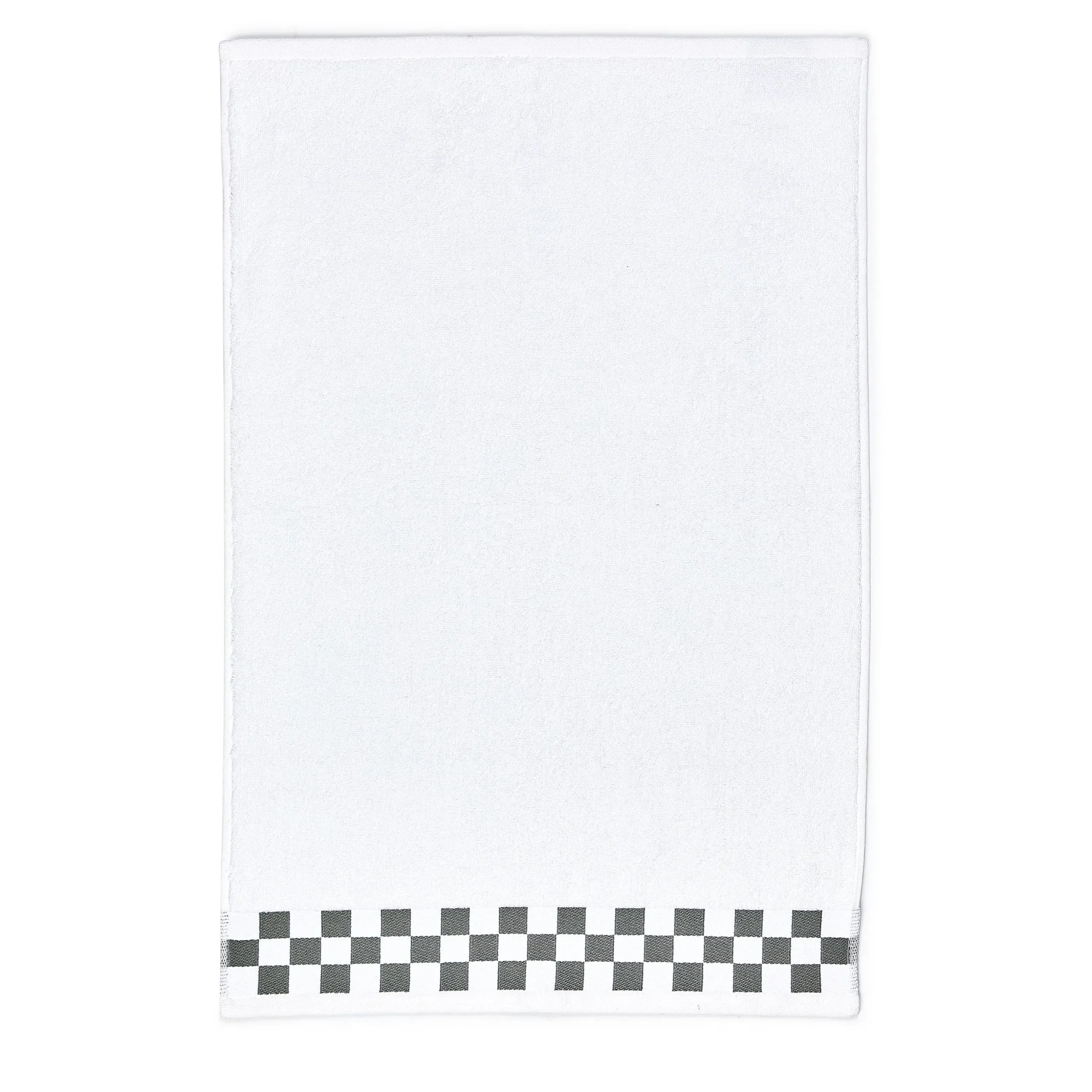 Hand Towel with Grey Check Border