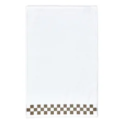 Hand Towel with Mocha Check Border