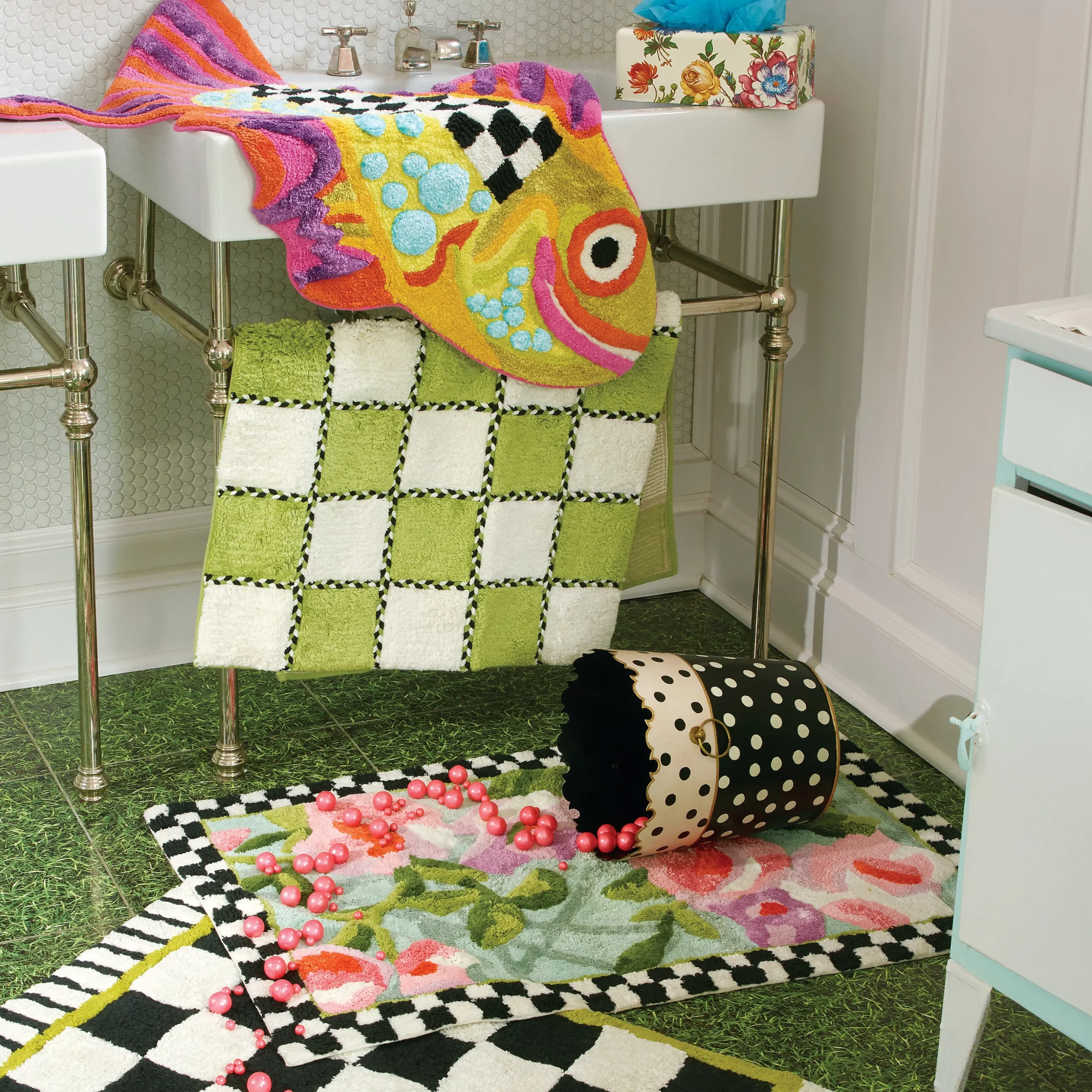 Happy Fish Bath Rug
