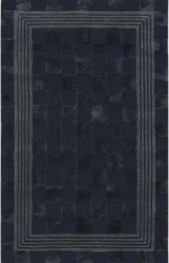 Indigo Blue Tonal Check 3' x 5' Rug