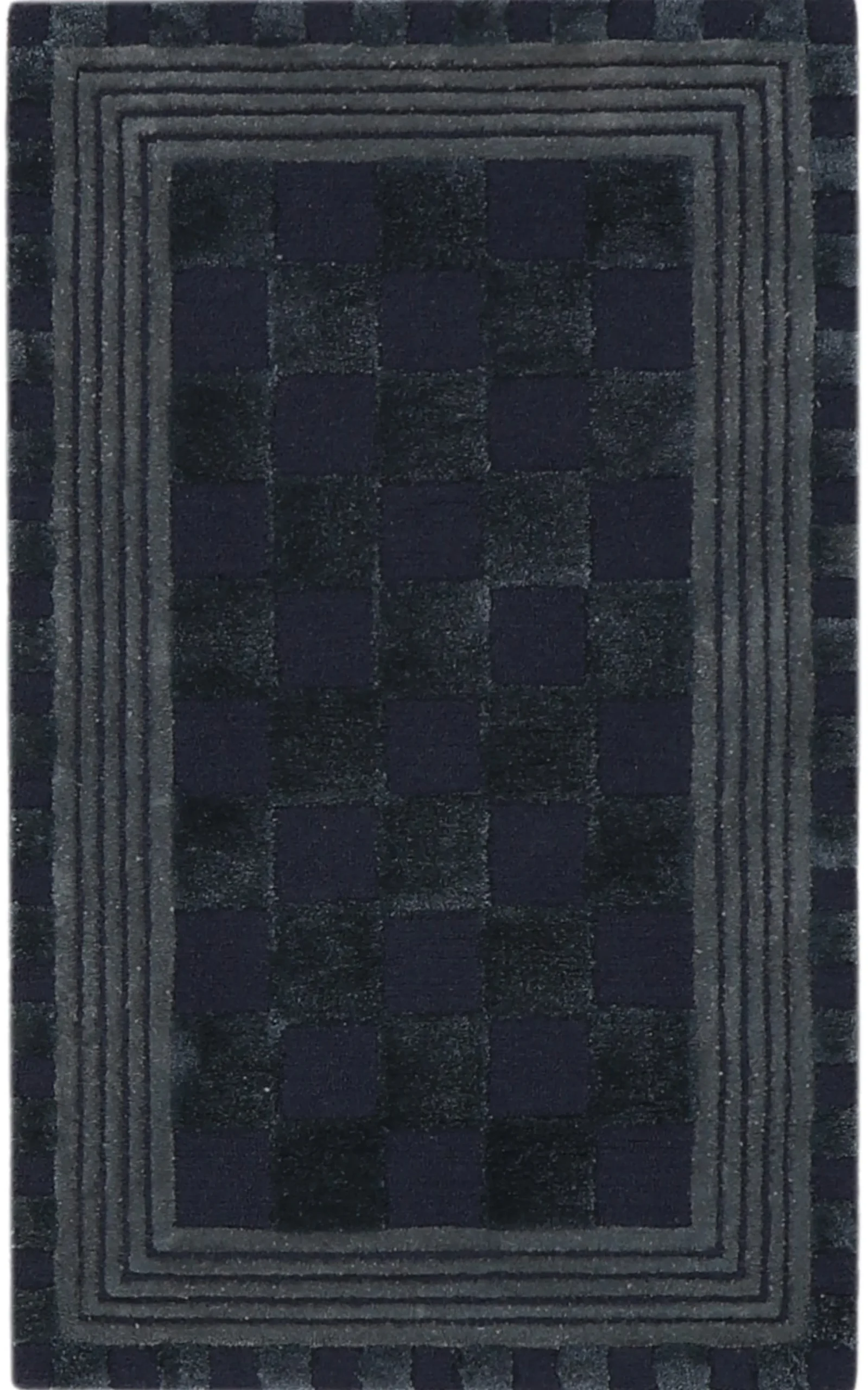 Indigo Blue Tonal Check 2'3" x 3'9" Rug