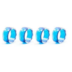 Indigo Check Napkin Rings, Set of 4