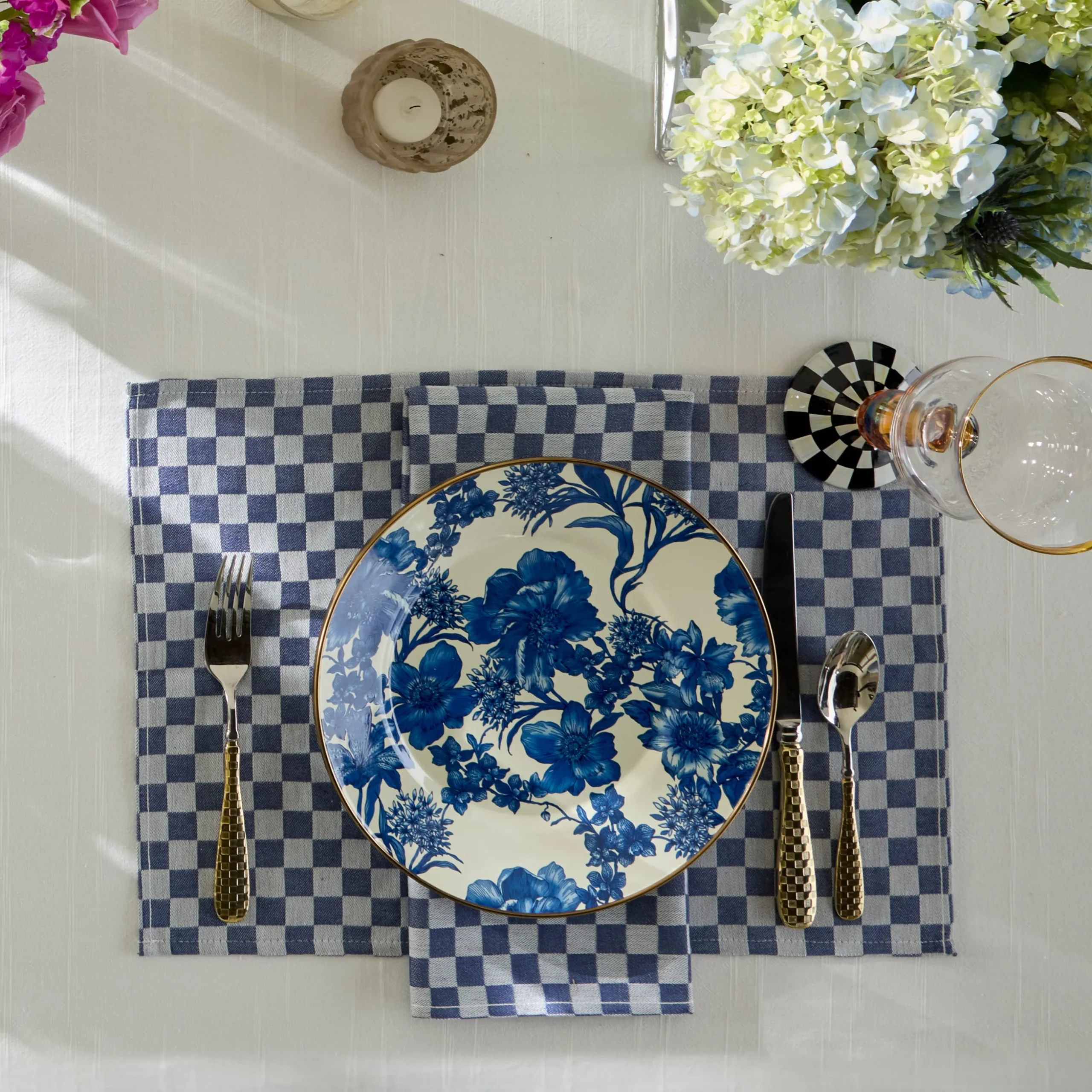 Indigo Check Napkin, Set of 4