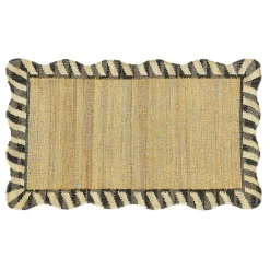 Jute Scalloped Black and White 3' x 5' Rug