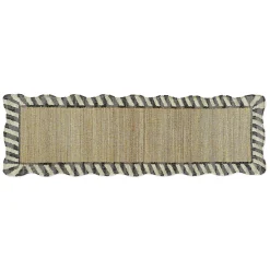 Jute Scalloped Black and White 2'6" x 8' Runner Rug