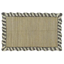 Jute Scalloped Black and White 5' x 8' Rug