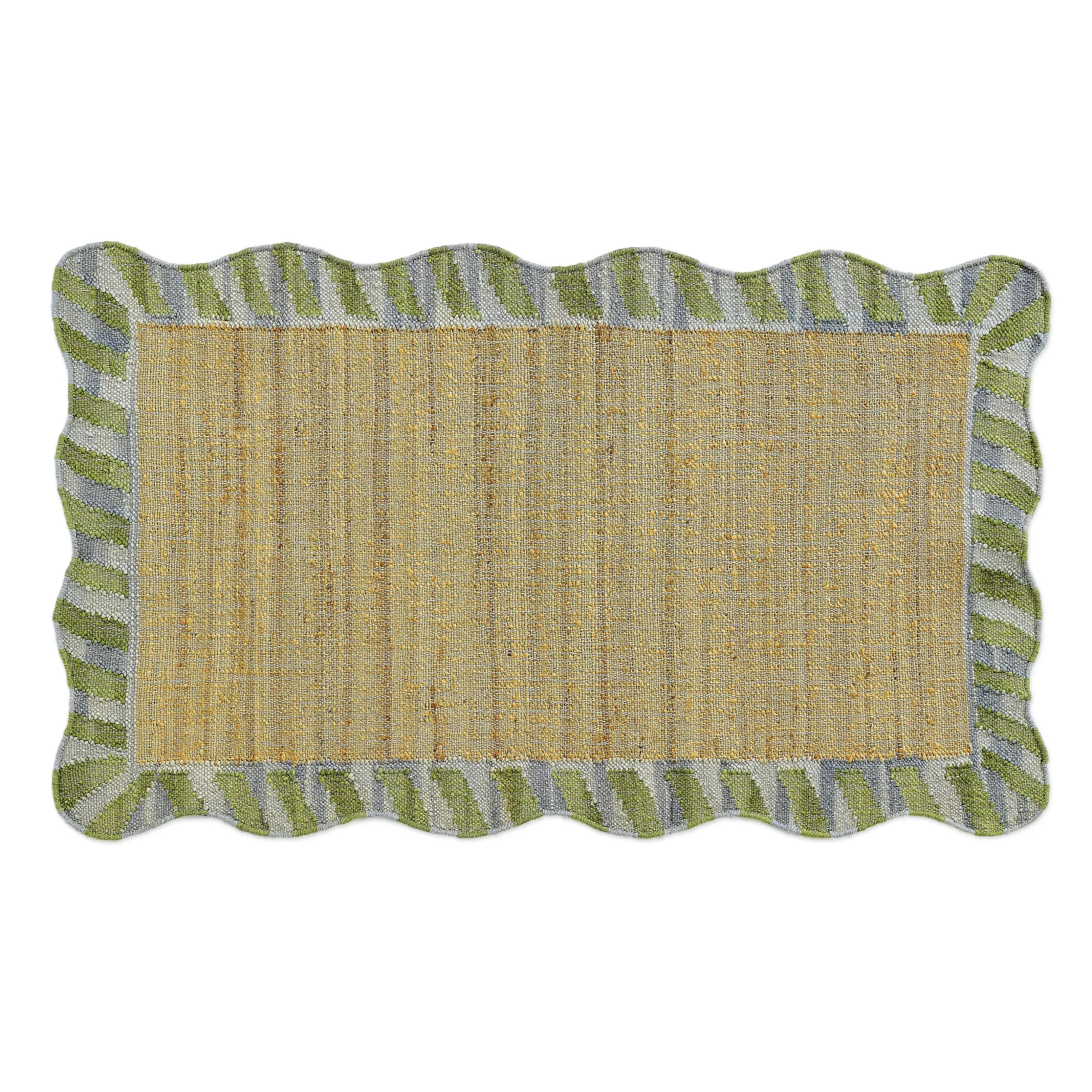 Jute Scalloped Purple and Green 3' x 5' Rug
