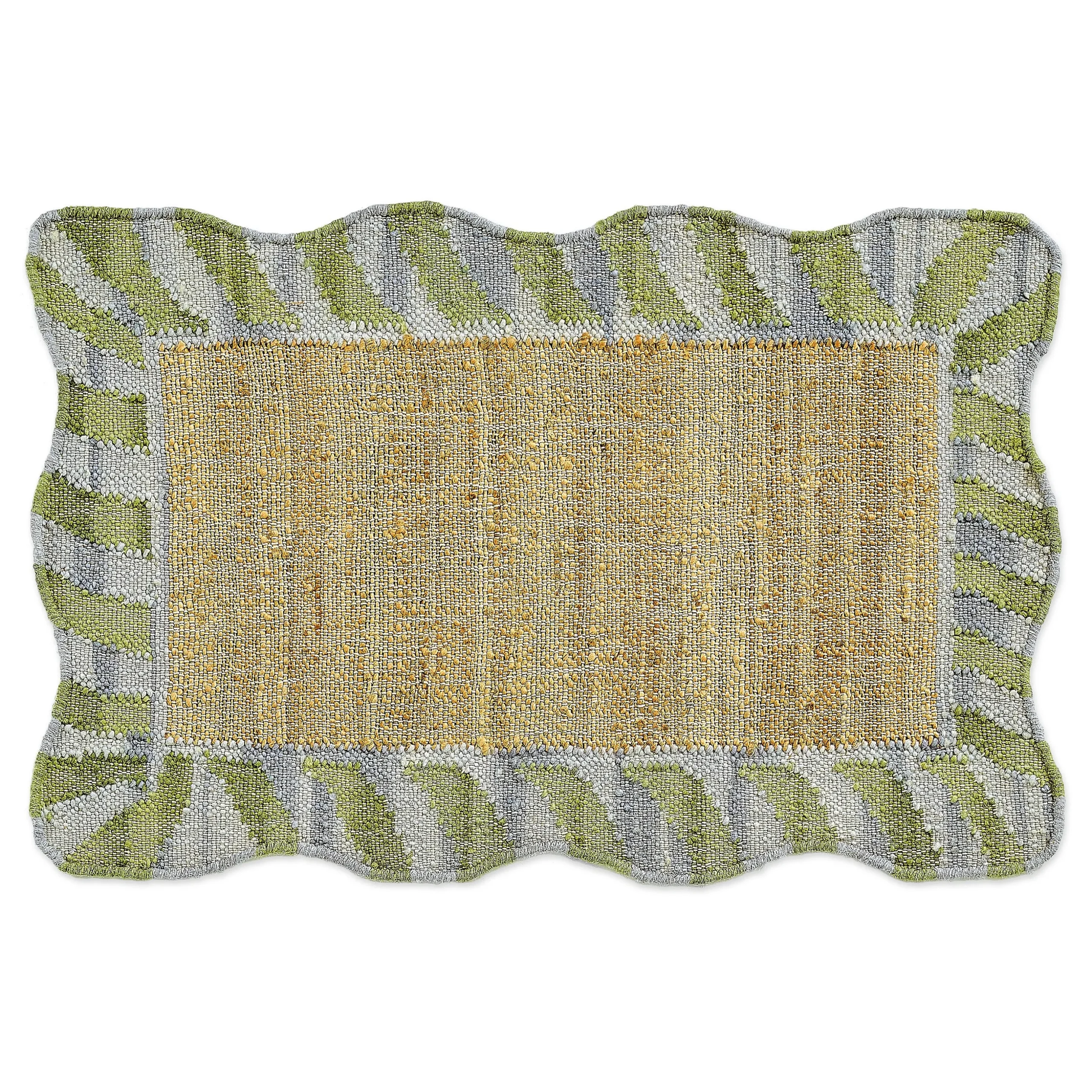 Jute Scalloped Purple and Green 2' x 3' Rug