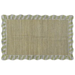 Jute Scalloped Purple and Green 5' x 8' Rug