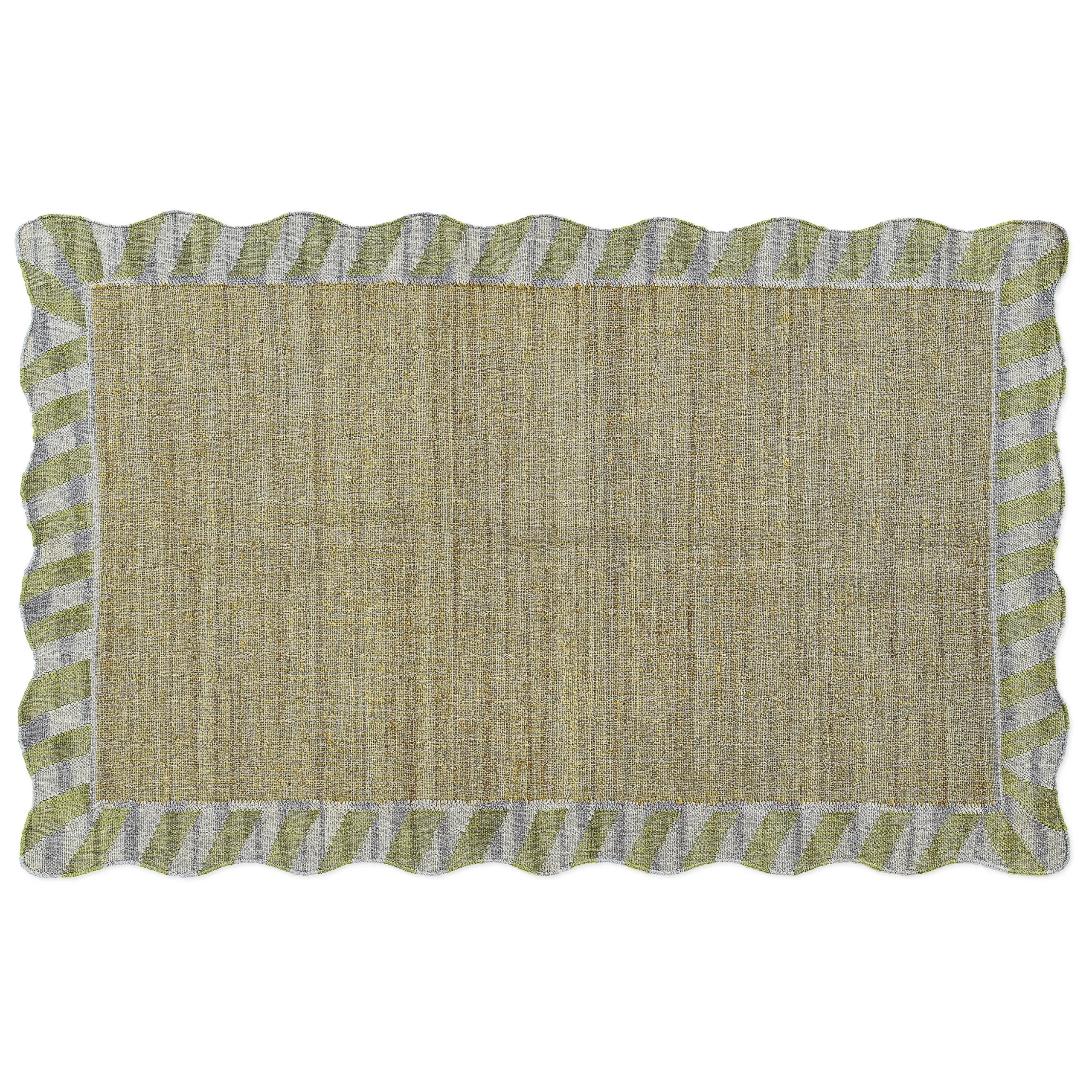 Jute Scalloped Purple and Green 5' x 8' Rug