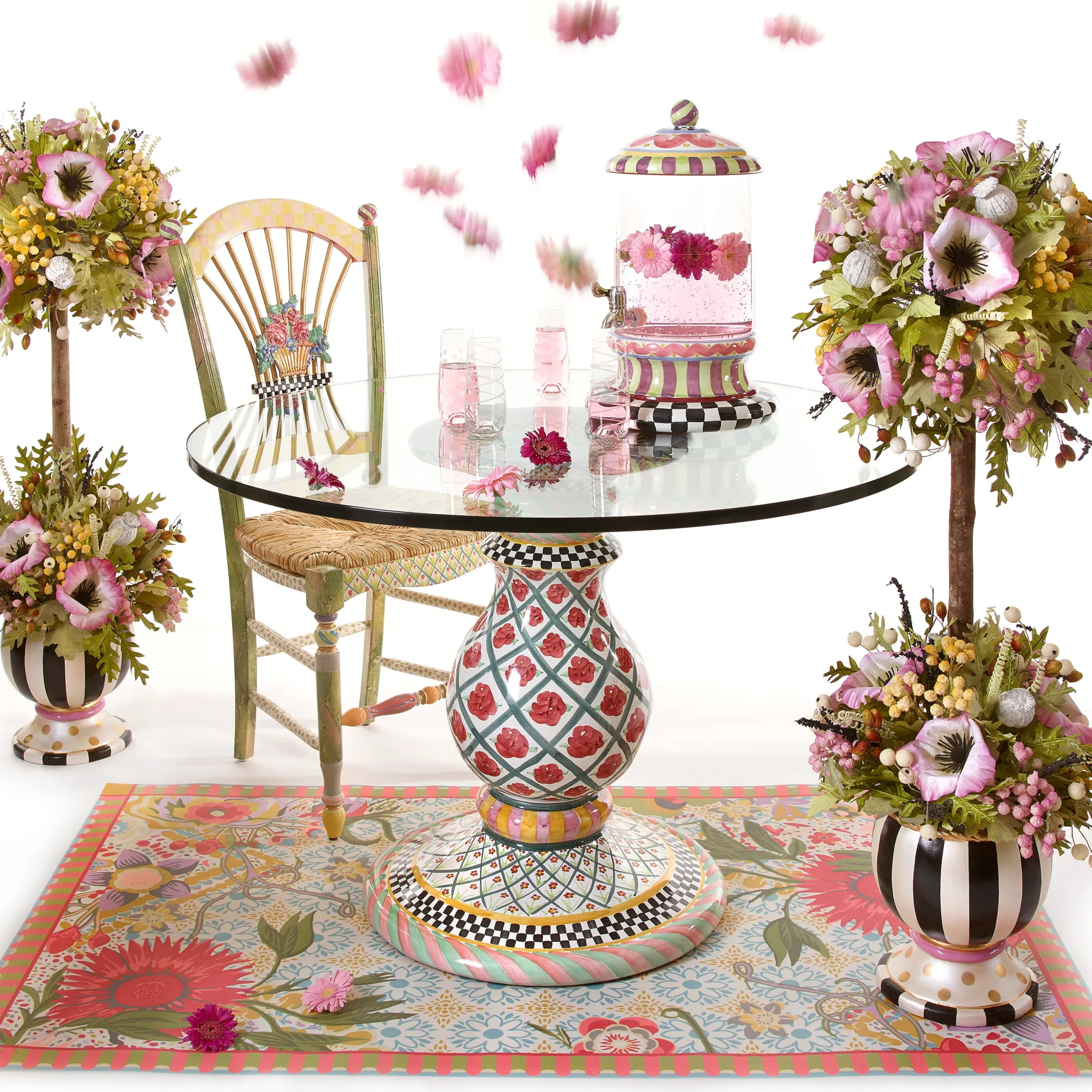Light Flower Basket Side Chair