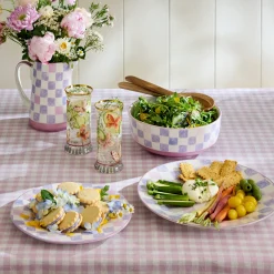 Lilac Check Dinner Plate