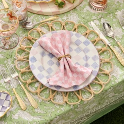 Lilac Check Dinner Plate
