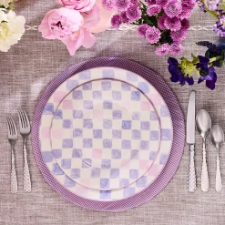 Lilac Check Dinner Plate