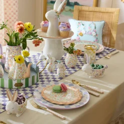 Lilac Check Dinner Plate